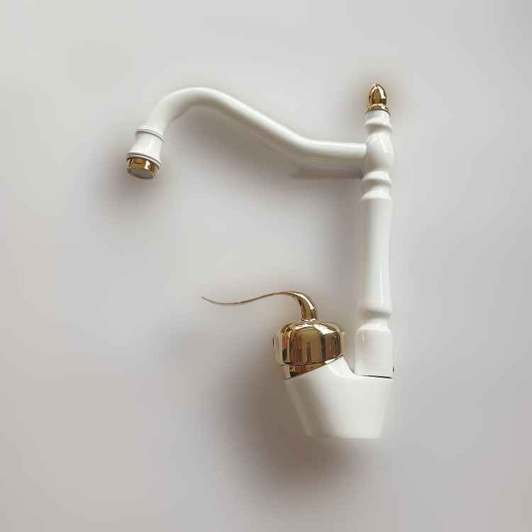 شیر ظرفشویی تکین گستر قاجاری سفید طلایی