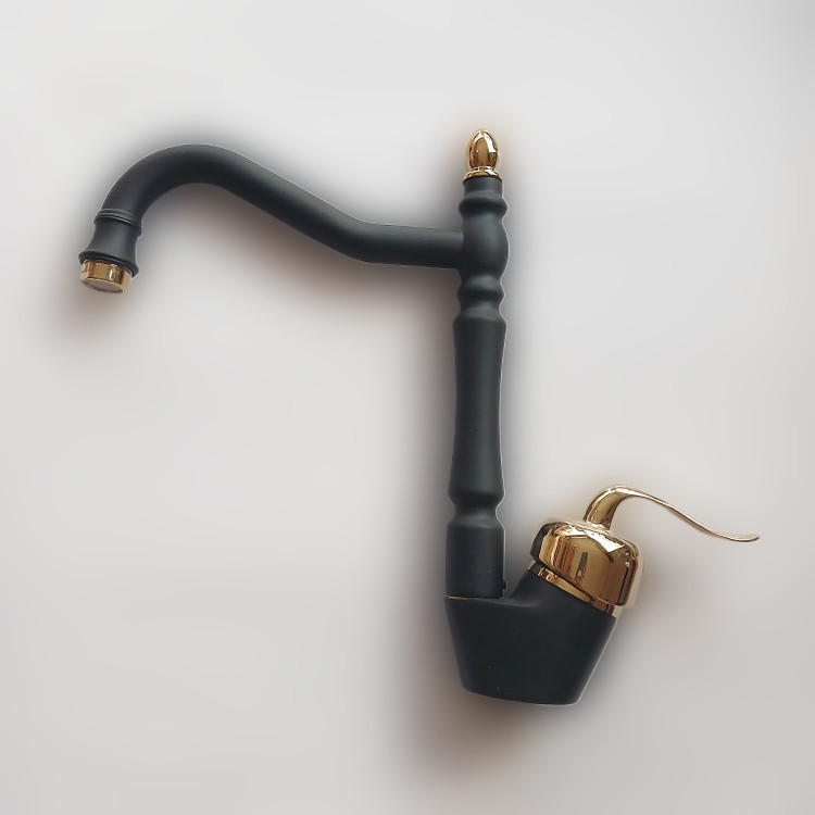 شیر ظرفشویی تکین گستر قاجاری مشکی طلایی