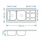 سینک ظرفشویی 60 * 120 روکار نگین الماس