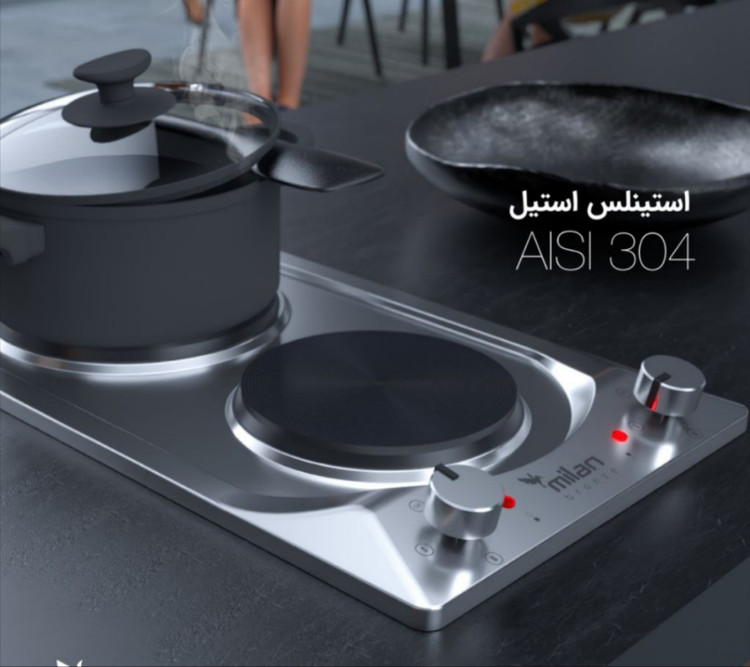 گاز رومیزی 2 شعله برقی میلان